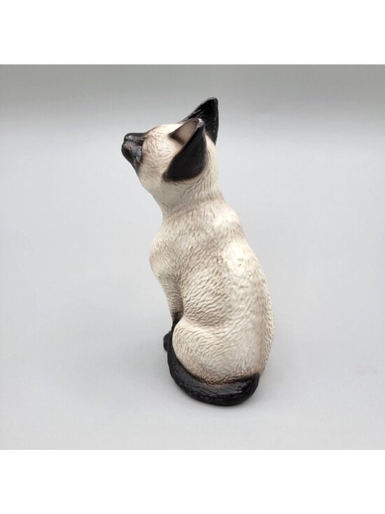 Harvey Knox Kingdom Siamese Cat Porcelain Sitting Global Art Japan Signed - Picture 3 of 6